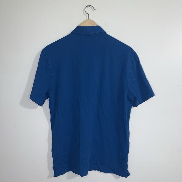 Patagonia Trout Logo Fitz Roy Polo Shirt Men's Small Blue Short Sleeve Buttons - Picture 5 of 14